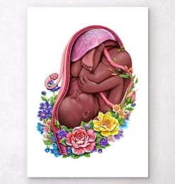 Fetus With Flowers - Dark Skin Tone