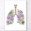 Lungs Anatomy - Floral - White -Codex Anatomicus Shop LPA537