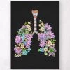 Lungs Anatomy - Floral - Black -Codex Anatomicus Shop LPA538