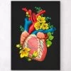 Heart Anatomy III - Floral - Black -Codex Anatomicus Shop LPA540