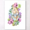 Knee Anatomy - Floral - White -Codex Anatomicus Shop LPA544
