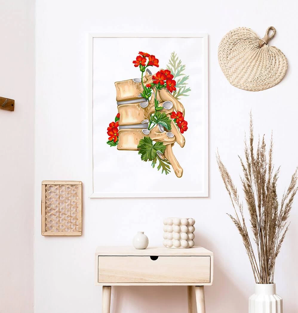 Spine Anatomy II - Floral - White 4 Spine Anatomy II - Floral - White - Image 2