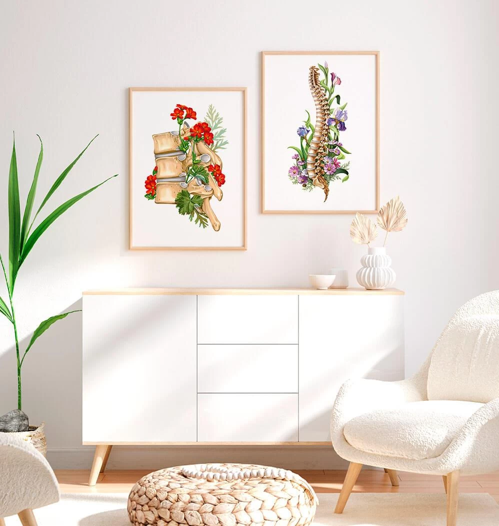 Spine Anatomy II - Floral - White 5 Spine Anatomy II - Floral - White - Image 3