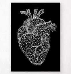 Minimal Geometric Heart - Black