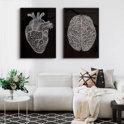 Minimal Geometric Heart - Black -Codex Anatomicus Shop LPA571 3