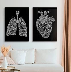 Minimal Geometric Lungs - Black -Codex Anatomicus Shop LPA572 2