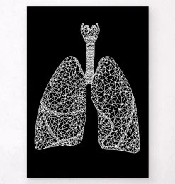 Minimal Geometric Lungs - Black