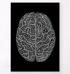 Minimal Geometric Brain - Black