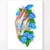 Knee Anatomy II - Floral - White -Codex Anatomicus Shop LPA586