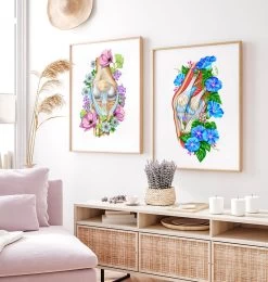 Knee Anatomy II - Floral - White -Codex Anatomicus Shop LPA586 2