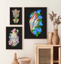 Knee Anatomy II - Floral - Black -Codex Anatomicus Shop LPA587 2