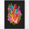 Heart Anatomy IV - Floral - Black -Codex Anatomicus Shop LPA588