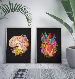 Heart Anatomy IV - Floral - Black 7 Heart Anatomy IV - Floral - Black -Codex Anatomicus Shop LPA588 2