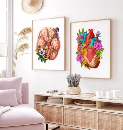 Heart Anatomy IV - Floral - White -Codex Anatomicus Shop LPA589 2