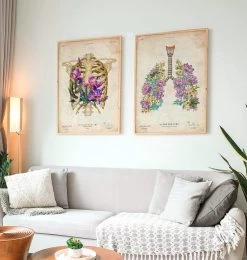 Lungs Anatomy - Floral - Vintage -Codex Anatomicus Shop LPA606 3