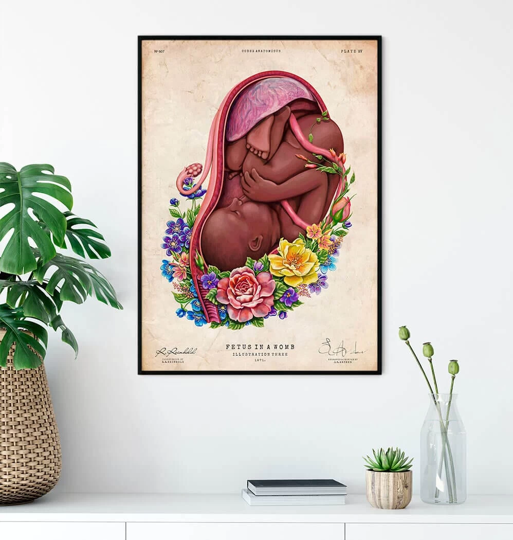 Fetus - Dark Skin Tone - Floral - Vintage 4 Fetus - Dark Skin Tone - Floral - Vintage - Image 2