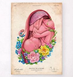 Fetus In A Womb - Floral - Vintage