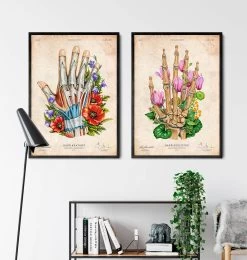 Bones Of A Hand - Floral - Vintage -Codex Anatomicus Shop LPA612 3