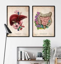 Intestines Anatomy - Floral - Vintage -Codex Anatomicus Shop LPA620 3