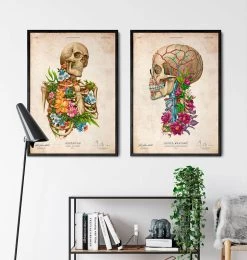 Skeleton Anatomy - Floral - Vintage -Codex Anatomicus Shop LPA629 3