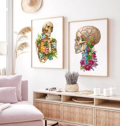 Skull Anatomy II - Floral - White 7 Skull Anatomy II - Floral - White -Codex Anatomicus Shop LPA633 3