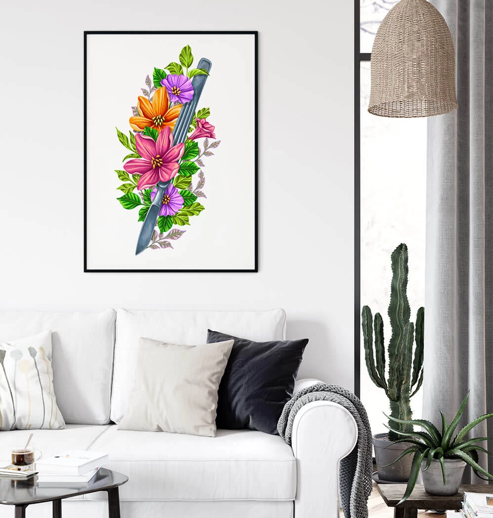 Scalpel With Flowers - White 4 Scalpel With Flowers - White - Image 2