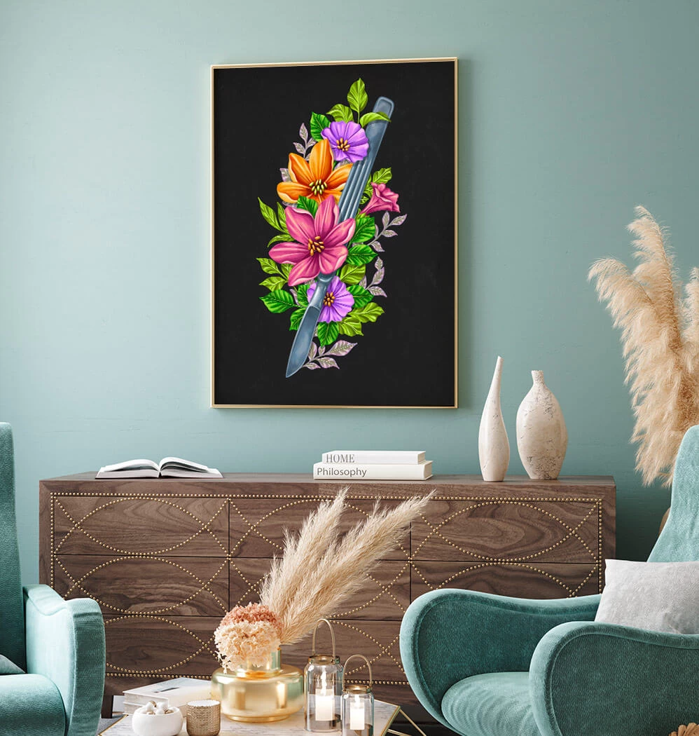 Scalpel With Flowers - Black 4 Scalpel With Flowers - Black - Image 2