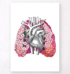 Lungs Anatomy II - Floral - White