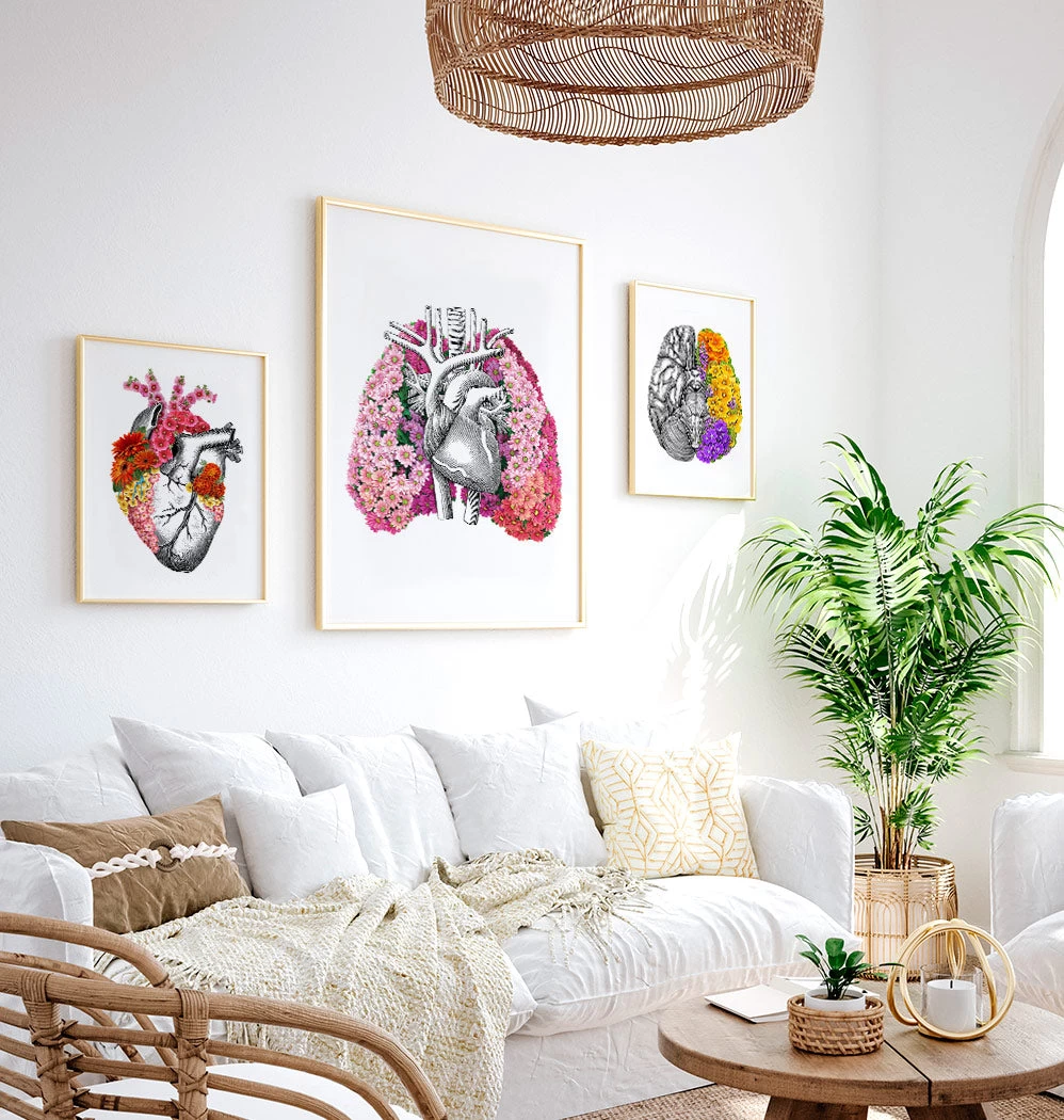 Lungs Anatomy II - Floral - White 5 Lungs Anatomy II - Floral - White - Image 3