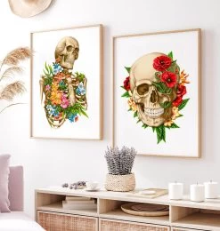 Skull Anatomy IV - Floral - White 7 Skull Anatomy IV - Floral - White -Codex Anatomicus Shop LPA647 3