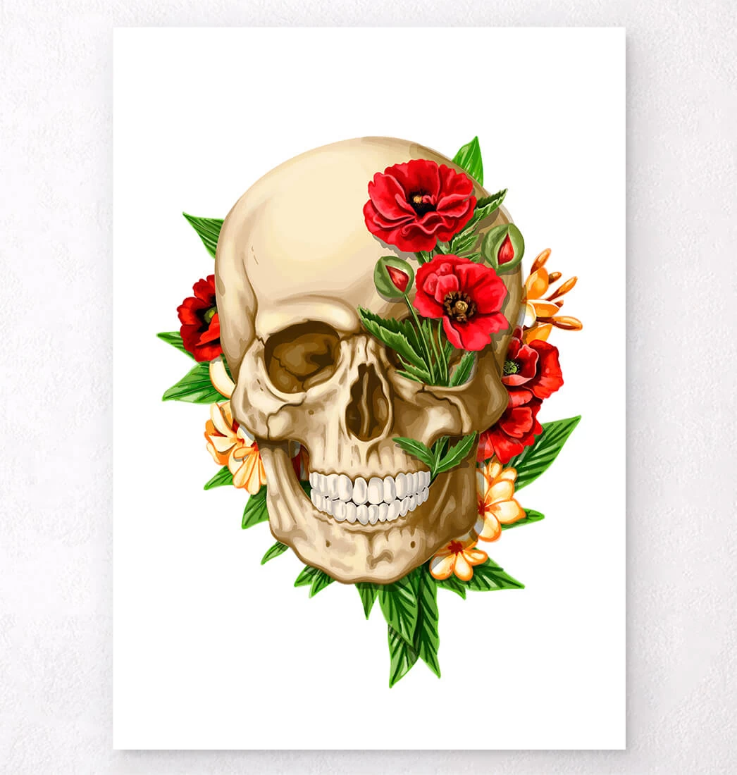 Skull Anatomy IV - Floral - White 3 Skull Anatomy IV - Floral - White