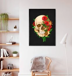 Skull Anatomy IV - Floral - Black -Codex Anatomicus Shop LPA648 2