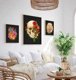 Skull Anatomy IV - Floral - Black -Codex Anatomicus Shop LPA648 3