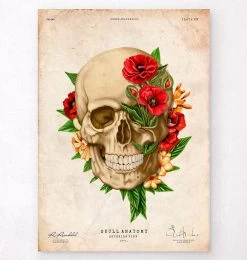 Skull Anatomy IV - Floral - Vintage