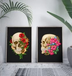 Skull Anatomy III - Floral - Black -Codex Anatomicus Shop LPA651 3