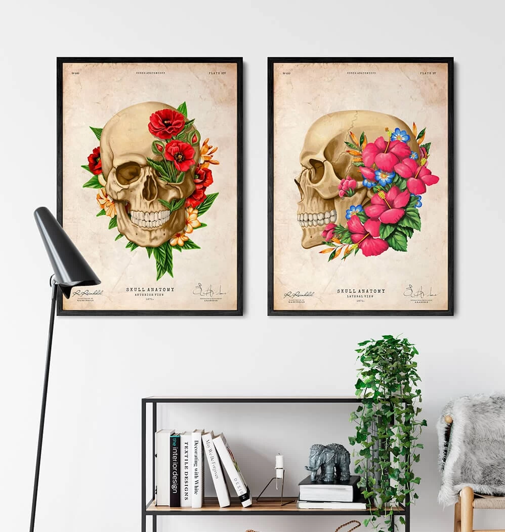 Skull Anatomy III - Floral - Vintage 5 Skull Anatomy III - Floral - Vintage - Image 3