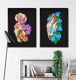 Hip Joint Anatomy - Floral - Black 7 Hip Joint Anatomy - Floral - Black -Codex Anatomicus Shop LPA654 3