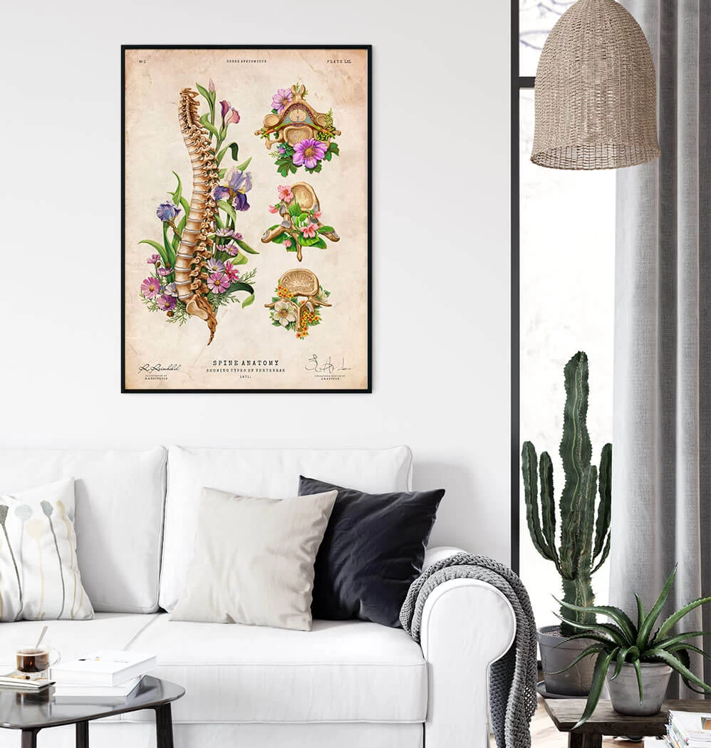 Spine Chart - Floral - Vintage 4 Spine Chart - Floral - Vintage - Image 2