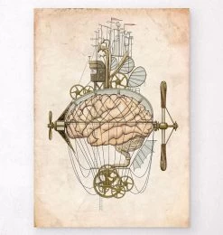 Steampunk Brain Art Print