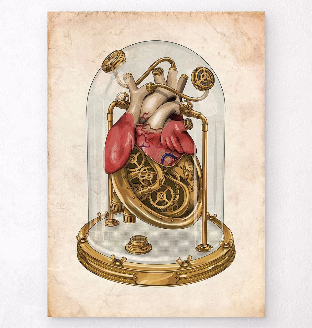 Steampunk Heart Art Print 3 Steampunk Heart Art Print