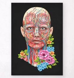 Face Anatomy - Floral - Black