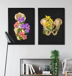 Male Pelvis Anatomy - Floral - Black 7 Male Pelvis Anatomy - Floral - Black -Codex Anatomicus Shop LPA674 3