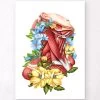 Neck Muscles - Floral - White -Codex Anatomicus Shop LPA682