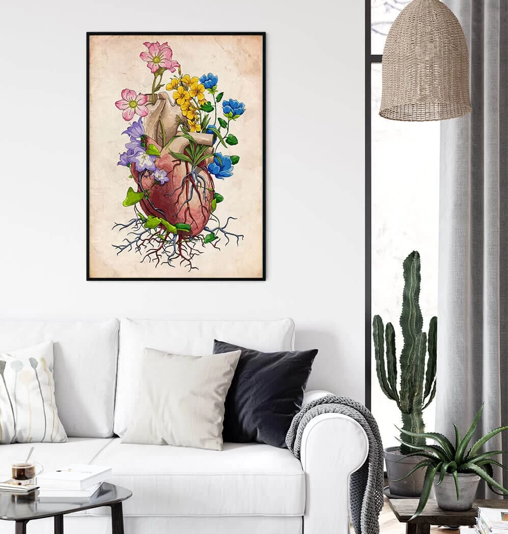 Heart Anatomy I - Floral - Vintage 4 Heart Anatomy I - Floral - Vintage - Image 2