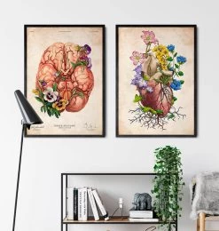 Heart Anatomy I - Floral - Vintage 7 Heart Anatomy I - Floral - Vintage -Codex Anatomicus Shop LPA694 3