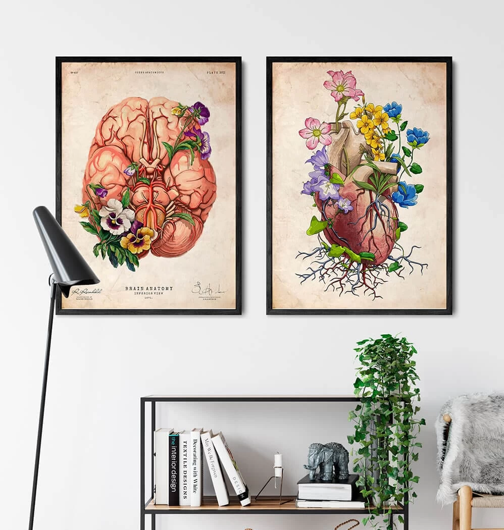 Heart Anatomy I - Floral - Vintage 5 Heart Anatomy I - Floral - Vintage - Image 3