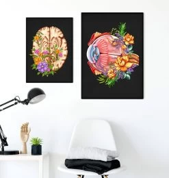 Eye Anatomy - Floral - Black -Codex Anatomicus Shop LPA709 3
