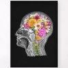 Anatomical Brain With Flowers II - Black -Codex Anatomicus Shop LPA712