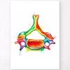 Cervical Vertebra - Watercolor Splash 1 Cervical Vertebra - Watercolor Splash -Codex Anatomicus Shop LPA714