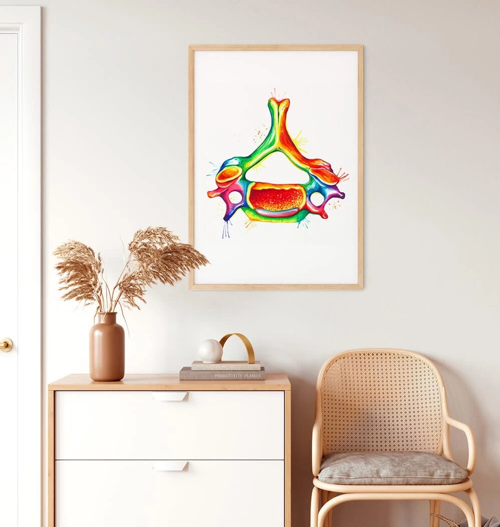 Cervical Vertebra - Watercolor Splash 4 Cervical Vertebra - Watercolor Splash - Image 2